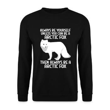 Artic Fuchsliebhaber Aus Arktischer Fuchs - Unisex Pullover - Schwarz - Vorne - Alina (178cm) & Michal (187cm)