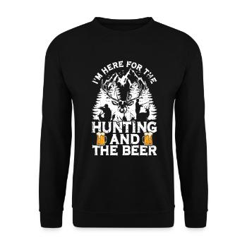 Hunting and beer - Unisex Sweatshirt - black - Front - Alina (178cm) & Michal (187cm)