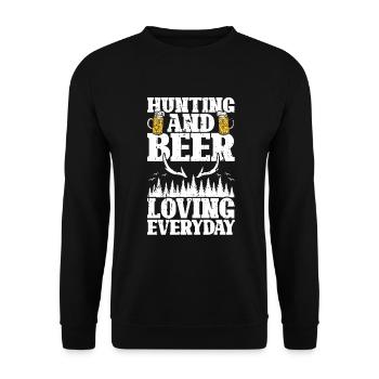 Hunting and beer - Unisex Sweatshirt - black - Front - Alina (178cm) & Michal (187cm)