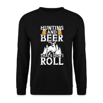 Hunting and beer - Unisex Sweatshirt - black - Front - Alina (178cm) & Michal (187cm)