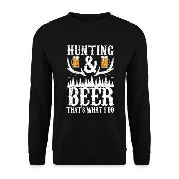 Hunting and beer - Unisex Sweatshirt - black - Front - Alina (178cm) & Michal (187cm)