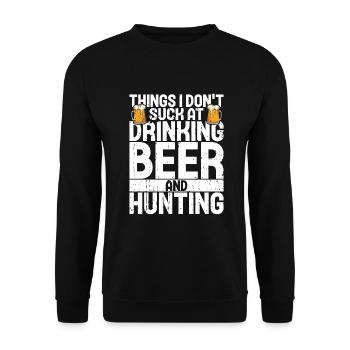 Hunting and beer - Unisex Sweatshirt - black - Front - Alina (178cm) & Michal (187cm)