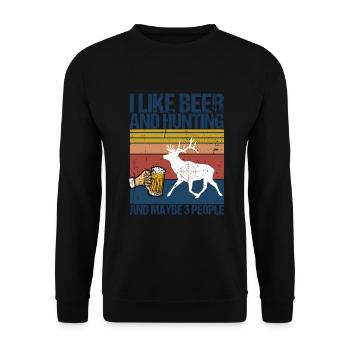Hunting and beer - Unisex Sweatshirt - black - Front - Alina (178cm) & Michal (187cm)