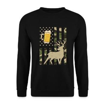 Hunting and beer - Unisex Sweatshirt - black - Front - Alina (178cm) & Michal (187cm)