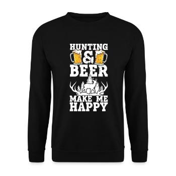 Hunting and beer - Unisex Sweatshirt - black - Front - Alina (178cm) & Michal (187cm)