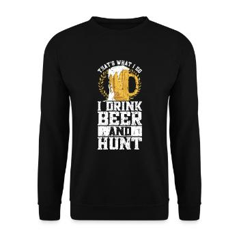 Hunting and beer - Unisex Sweatshirt - black - Front - Alina (178cm) & Michal (187cm)
