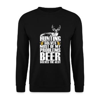 Hunting and beer - Unisex Sweatshirt - black - Front - Alina (178cm) & Michal (187cm)