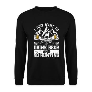 Hunting and beer - Unisex Sweatshirt - black - Front - Alina (178cm) & Michal (187cm)
