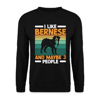 Bernese - Unisex Sweatshirt - black - Front - Alina (178cm) & Michal (187cm)