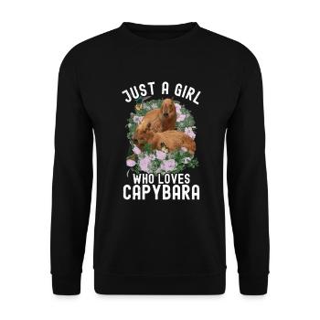 Capybara Animal Rodent Capibara - Unisex Sweatshirt - black - Front - Alina (178cm) & Michal (187cm)