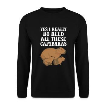 Capybara Animal Rodent Capibara - Unisex Sweatshirt - black - Front - Alina (178cm) & Michal (187cm)