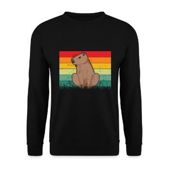 Capybara Animal Rodent Capibara - Unisex Sweatshirt - black - Front - Alina (178cm) & Michal (187cm)