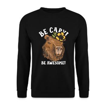 Capybara Animal Rodent Capibara - Unisex Sweatshirt - black - Front - Alina (178cm) & Michal (187cm)