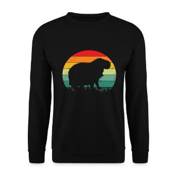 Capybara Animal Rodent Capibara - Unisex Sweatshirt - black - Front - Alina (178cm) & Michal (187cm)
