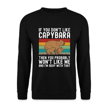 Capybara Animal Rodent Capibara - Unisex Sweatshirt - black - Front - Alina (178cm) & Michal (187cm)