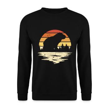 Capybara Animal Rodent Capibara - Unisex Sweatshirt - black - Front - Alina (178cm) & Michal (187cm)