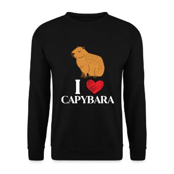 Capybara Animal Rodent Capibara - Unisex Sweatshirt - black - Front - Alina (178cm) & Michal (187cm)