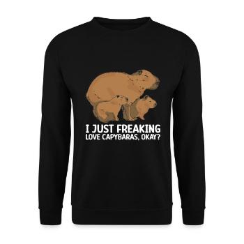 Capybara Animal Rodent Capibara - Unisex Sweatshirt - black - Front - Alina (178cm) & Michal (187cm)