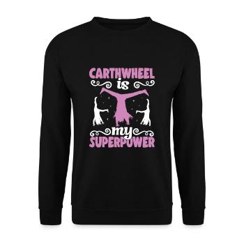 Wagenrad -Gymnast Stürzen - Unisex Pullover - Schwarz - Vorne - Alina (178cm) & Michal (187cm)