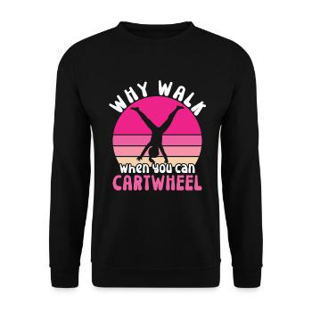 Wagenrad -Gymnast Stürzen - Unisex Pullover - Schwarz - Vorne - Alina (178cm) & Michal (187cm)