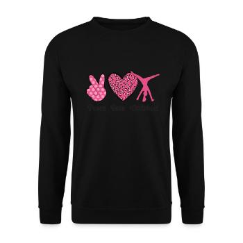 Wagenrad -Gymnast Stürzen - Unisex Pullover - Schwarz - Vorne - Alina (178cm) & Michal (187cm)
