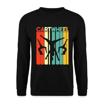 Wagenrad -Gymnast Stürzen - Unisex Pullover - Schwarz - Vorne - Alina (178cm) & Michal (187cm)