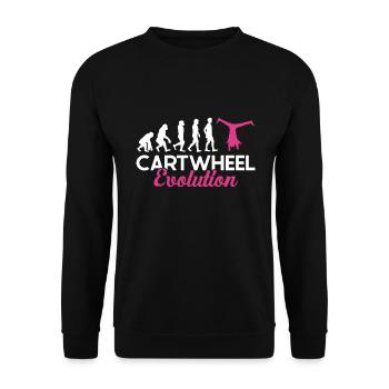 Wagenrad -Gymnast Stürzen - Unisex Pullover - Schwarz - Vorne - Alina (178cm) & Michal (187cm)