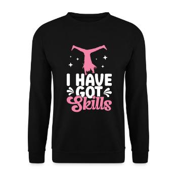 Wagenrad -Gymnast Stürzen - Unisex Pullover - Schwarz - Vorne - Alina (178cm) & Michal (187cm)