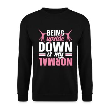Wagenrad -Gymnast Stürzen - Unisex Pullover - Schwarz - Vorne - Alina (178cm) & Michal (187cm)