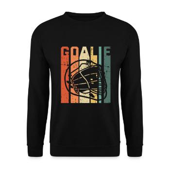 Lacrosse Torwart Lacrosse Spieler - Unisex Pullover - Schwarz - Vorne - Alina (178cm) & Michal (187cm)