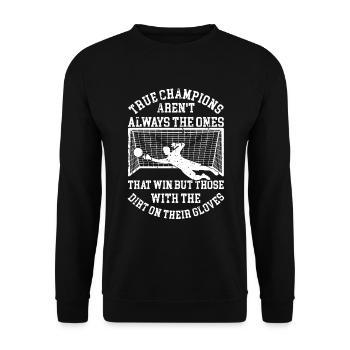 Gardien de but de football du gardien de but de football - Sweat-shirt Unisexe - noir - Devant - Alina (178cm) & Michal (187cm)