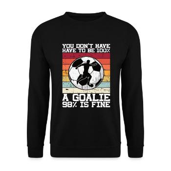 Gardien de but de football du gardien de but de football - Sweat-shirt Unisexe - noir - Devant - Alina (178cm) & Michal (187cm)