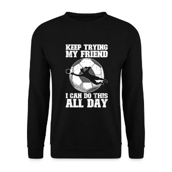 Gardien de but de football du gardien de but de football - Sweat-shirt Unisexe - noir - Devant - Alina (178cm) & Michal (187cm)