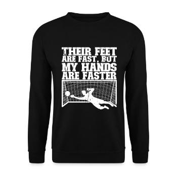 Gardien de but de football du gardien de but de football - Sweat-shirt Unisexe - noir - Devant - Alina (178cm) & Michal (187cm)