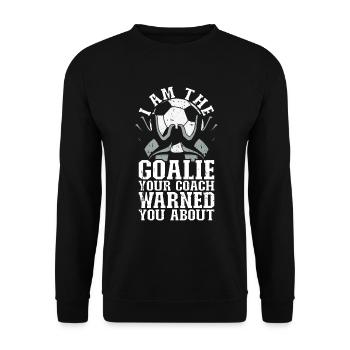 Gardien de but de football du gardien de but de football - Sweat-shirt Unisexe - noir - Devant - Alina (178cm) & Michal (187cm)