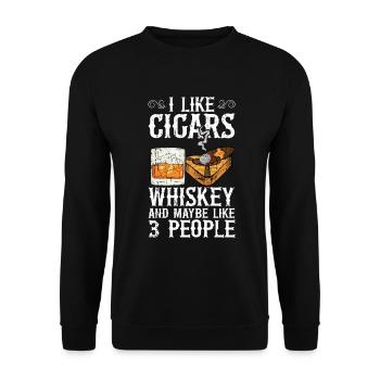 Cigar cigarette smokers - Unisex Sweatshirt - black - Front - Alina (178cm) & Michal (187cm)