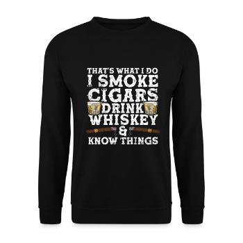 Cigar cigarette smokers - Unisex Sweatshirt - black - Front - Alina (178cm) & Michal (187cm)
