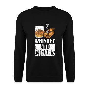 Cigar cigarette smokers - Unisex Sweatshirt - black - Front - Alina (178cm) & Michal (187cm)