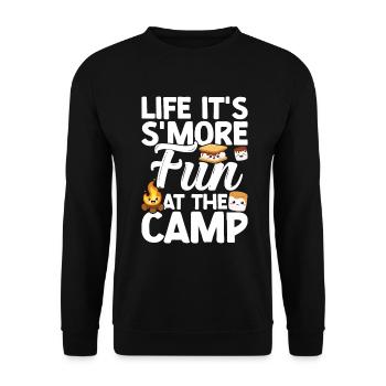 Marshmallow S'more - Unisex Sweatshirt - black - Front - Alina (178cm) & Michal (187cm)