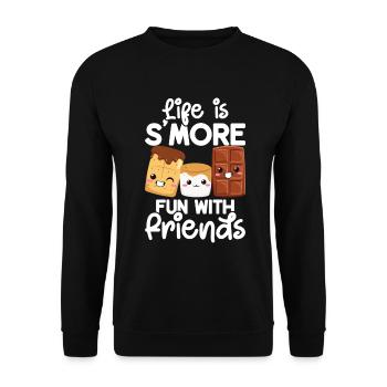 Marshmallow S'more - Unisex Sweatshirt - black - Front - Alina (178cm) & Michal (187cm)
