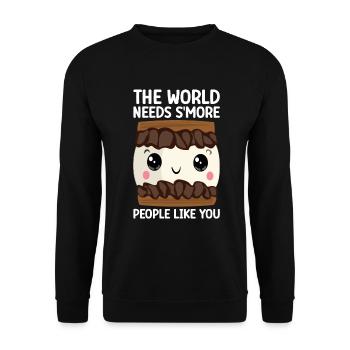 Marshmallow S'more - Unisex Sweatshirt - black - Front - Alina (178cm) & Michal (187cm)