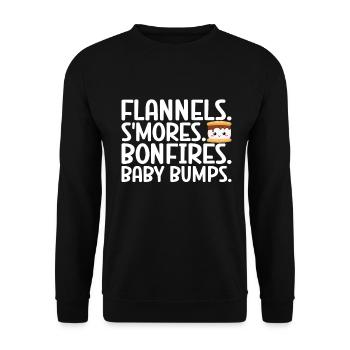 Marshmallow S'more - Unisex Sweatshirt - black - Front - Alina (178cm) & Michal (187cm)
