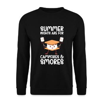 Marshmallow S'more - Unisex Sweatshirt - black - Front - Alina (178cm) & Michal (187cm)
