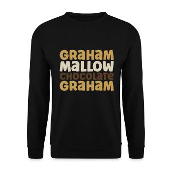 Marshmallow S'more - Unisex Sweatshirt - black - Front - Alina (178cm) & Michal (187cm)