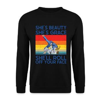 Jiu Jitsu - Unisex Sweatshirt - black - Front - Alina (178cm) & Michal (187cm)