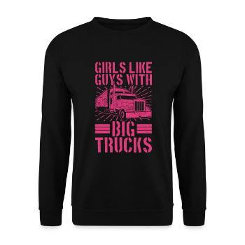 Femme de camionneur Femme chauffeur de camion Petite amie - Sweat-shirt Unisexe - noir - Devant - Alina (178cm) & Michal (187cm)