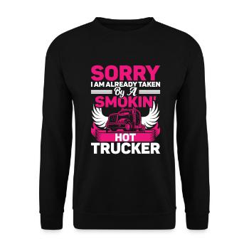 Femme de camionneur Femme chauffeur de camion Petite amie - Sweat-shirt Unisexe - noir - Devant - Alina (178cm) & Michal (187cm)