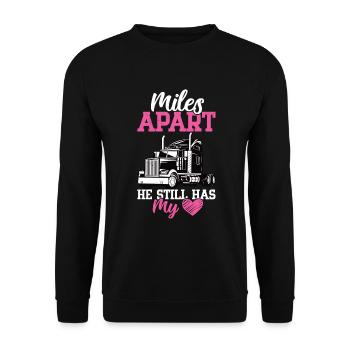 Femme de camionneur Femme chauffeur de camion Petite amie - Sweat-shirt Unisexe - noir - Devant - Alina (178cm) & Michal (187cm)
