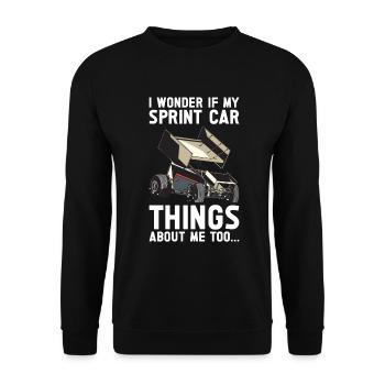 Sprint Car Racing Flag Vintage Racer Dirt Track - Unisex Sweatshirt - black - Front - Alina (178cm) & Michal (187cm)