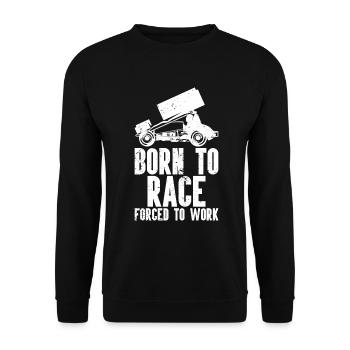 Sprint Car Racing Flag Vintage Racer Dirt Track - Unisex Sweatshirt - black - Front - Alina (178cm) & Michal (187cm)